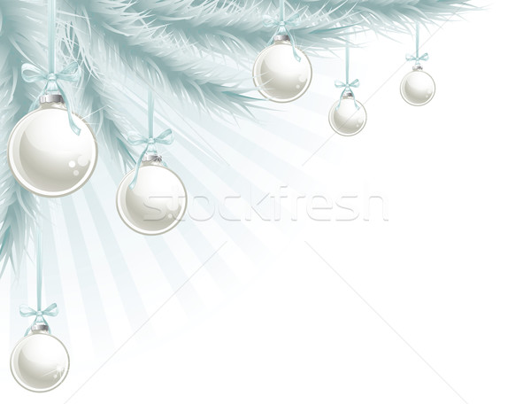 [[stock_photo]]: Arbre · de · noël · coin · élément · argent · bleu · lumière