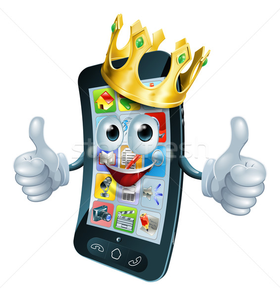 Cartoon phone man king Stock photo © Krisdog