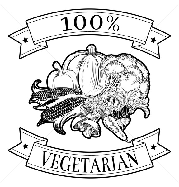 100 percent vegetarian label Stock photo © Krisdog