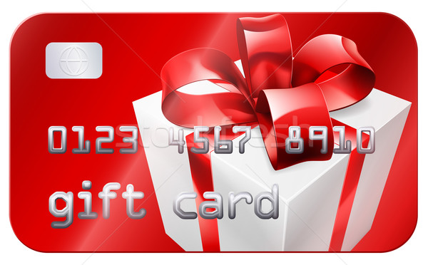 Geschenkkarte Kreditkarte Stil Illustration weiß Geschenk Stock foto © Krisdog