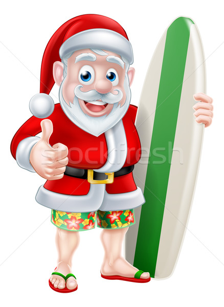 Surfen cartoon kerstman surfen Stockfoto © Krisdog