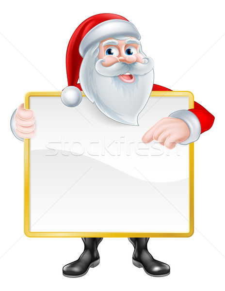 Santa Holding Sign Stock photo © Krisdog