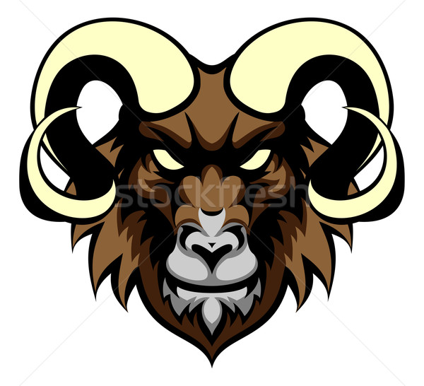 Ram Mean Animal Mascot Stock photo © Krisdog