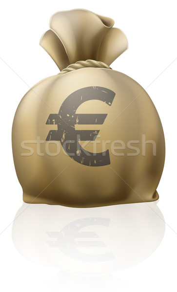 Euros sac illustration grand monnaie signe Photo stock © Krisdog