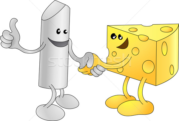 Chalk and Cheese happily shaking hands Stock photo © Krisdog