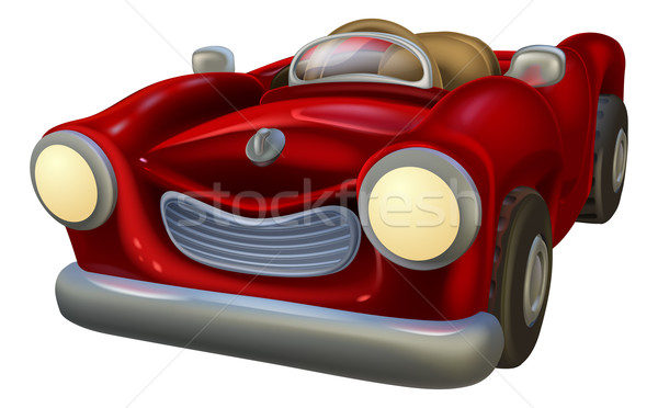 Cartoon автомобилей иллюстрация Cute классический красный Сток-фото © Krisdog
