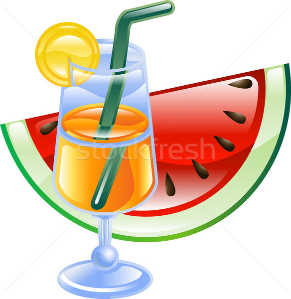 Summer cocktail and watermelon Stock photo © Krisdog