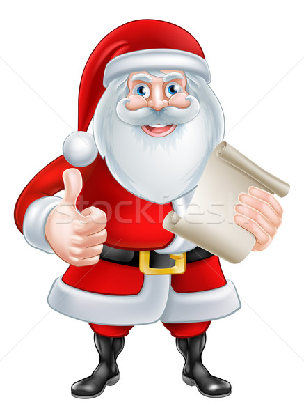 Cartoon Thumbs Up Santa with List Stock photo © Krisdog