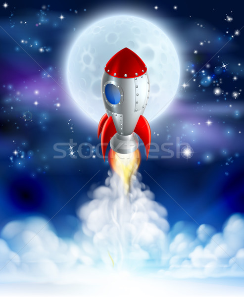 Rajz rakéta indulás illusztráció emel el Stock fotó © Krisdog