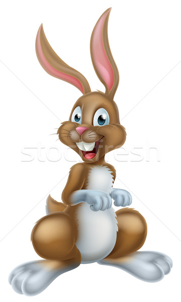 Foto stock: Cartoon · Conejo · de · Pascua · feliz · conejo · carácter · primavera