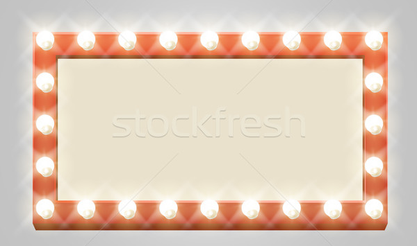 Retro Theatre Bulb Border Sign Stock photo © Krisdog