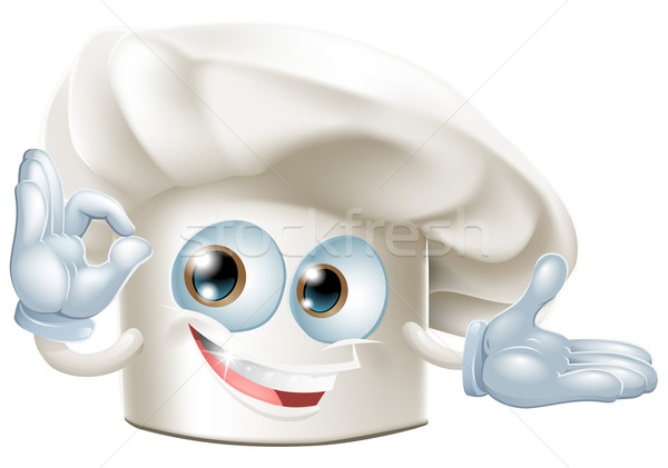 Chapeau mascotte homme heureux cartoon alimentaire Photo stock © Krisdog