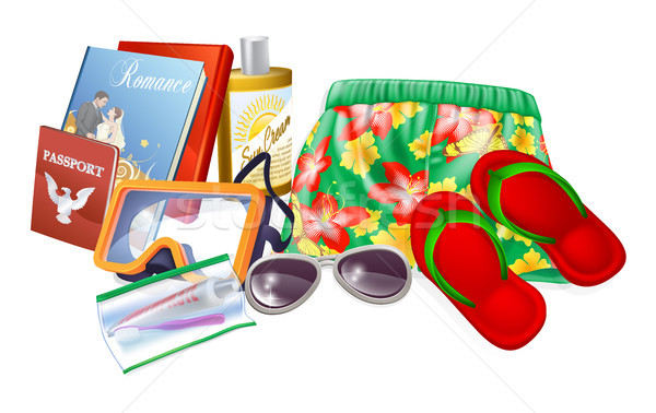 ünnep illusztrációk fontos csomag nyári szabadság vakáció Stock fotó © Krisdog