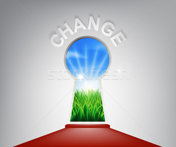 Stock photo: Change Keyhole Concept