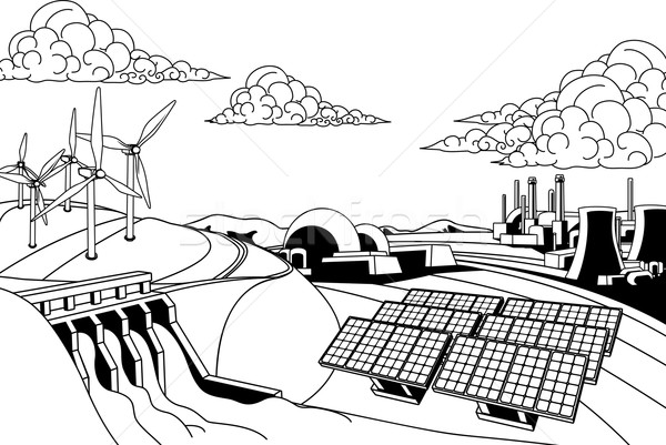 Macht Energie Generation erneuerbar wie solar Stock foto © Krisdog