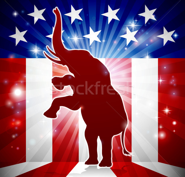 Republikánus elefánt politikai kabala sziluett lábak Stock fotó © Krisdog