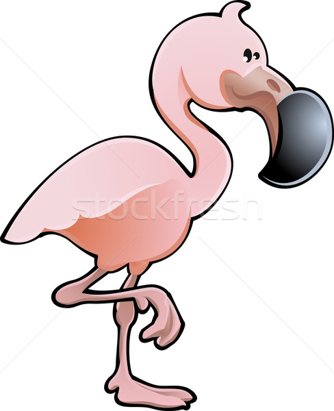 Cute Pink Flamingo Vector Illustration Stock photo © Krisdog