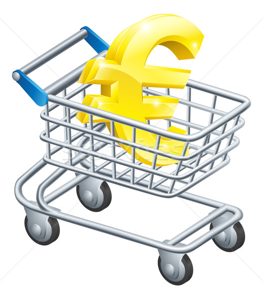 Сток-фото: евро · деньги · валюта · знак · супермаркета · Корзина