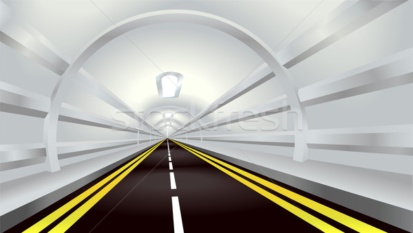 Tunel ilustrare perspectivă vedere jos rutier Imagine de stoc © Krisdog