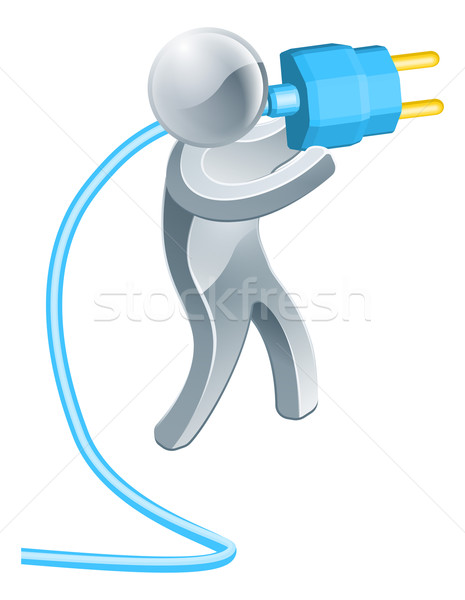 Man holding plug Stock photo © Krisdog