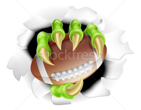 Futball karom szörny ki tart papír Stock fotó © Krisdog
