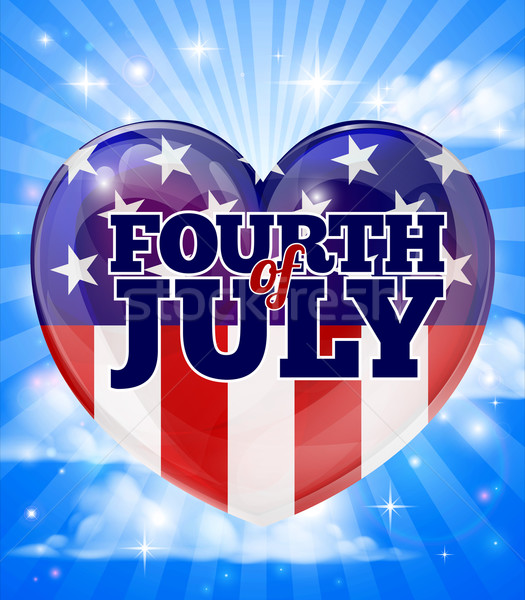 American Independence Day Heart Design Stock photo © Krisdog