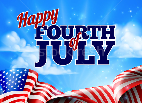 Czwarty dzień niebo amerykańską flagę strony streszczenie Zdjęcia stock © Krisdog