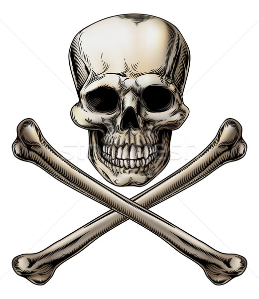 Jolly Roger Skull and Crossbones Sign Stock photo © Krisdog