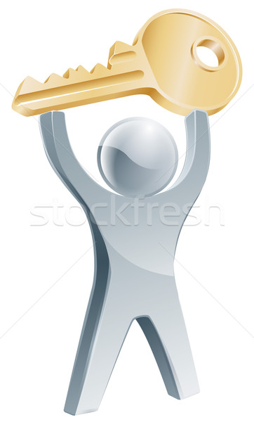 Person holding up key to success Stock photo © Krisdog