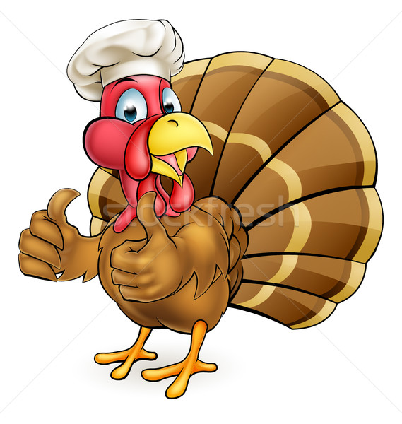 Cartoon Turkey Bird Chef Giving Thumbs Up Stock photo © Krisdog