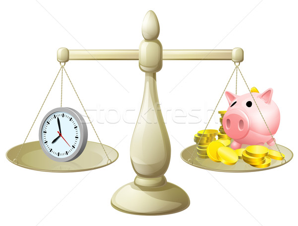 Stock photo: Time money scales