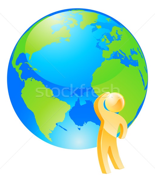 Looking at globe thinking concept Stock photo © Krisdog