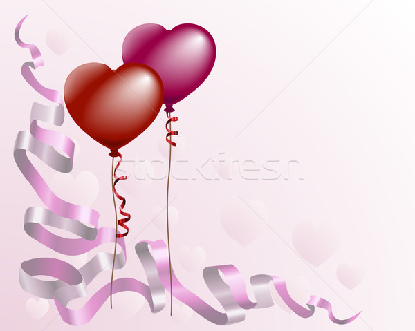 Stock fotó: Szív · alakú · szeretet · léggömb · Valentin · nap · absztrakt