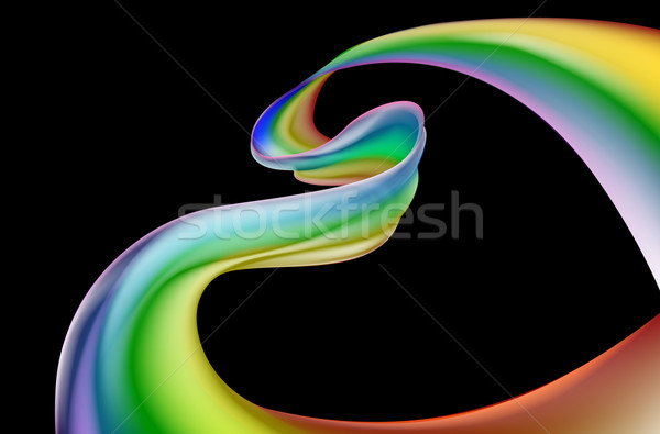 Rainbow cuore nastro onda abstract a forma di cuore Foto d'archivio © Krisdog