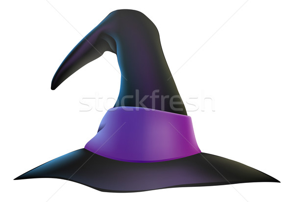 Halloween cappello da strega illustrazione cartoon Hat viola Foto d'archivio © Krisdog