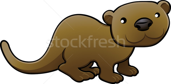Sweet Otter Vector Illustration Stock photo © Krisdog