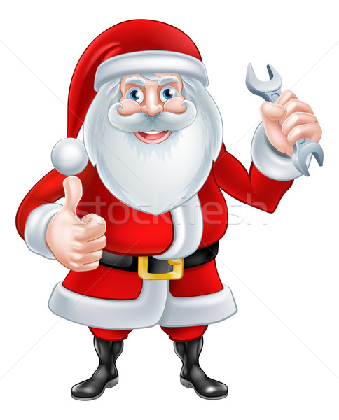 Cartoon Santa Holding a Spanner Stock photo © Krisdog