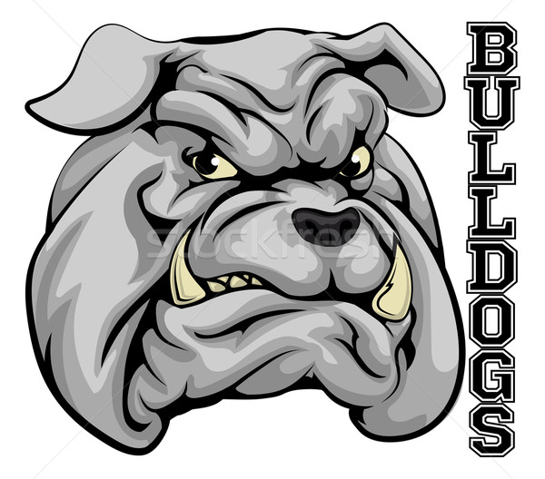 Sportowe maskotka ilustracja bulldog głowie słowo Zdjęcia stock © Krisdog