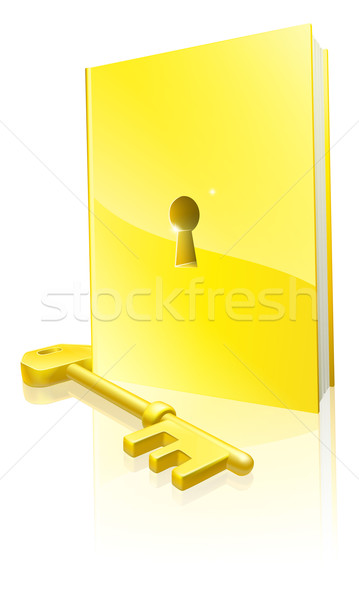 Golden verschlossen Buch Schlüssel Bildung Schule Stock foto © Krisdog