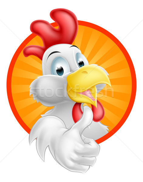 Desenho animado galo feliz engraçado frango Foto stock © Krisdog