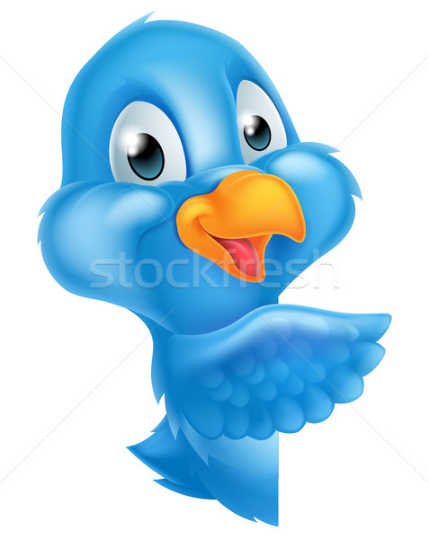 Cartoon pointant oiseau personnage autour [[stock_photo]] © Krisdog