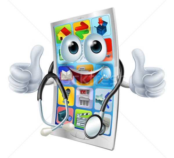 Cartoon phone doctor man Stock photo © Krisdog