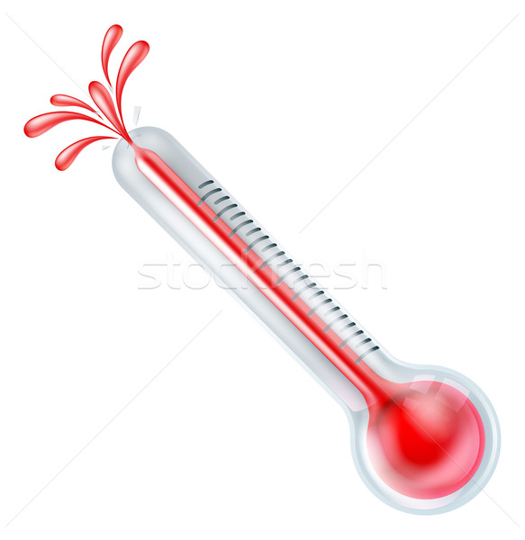 Hot thermometer illustratie hoog temperatuur glas Stockfoto © Krisdog