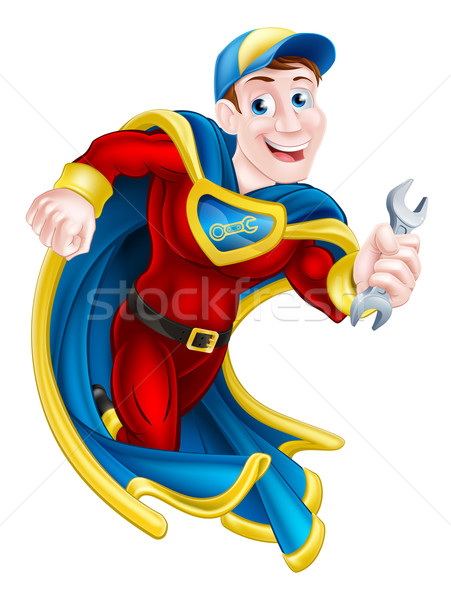 Superhero Holding Spanner Stock photo © Krisdog