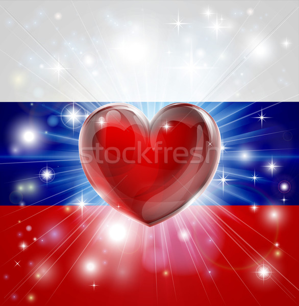 Love Russia flag heart background Stock photo © Krisdog