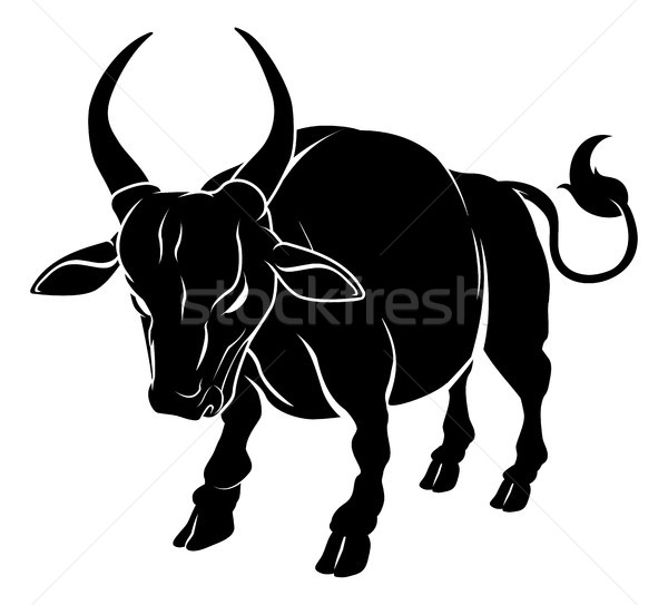 Ox illustrazione toro tattoo design segno Foto d'archivio © Krisdog