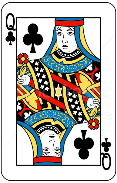 Stock photo: queen of clubs