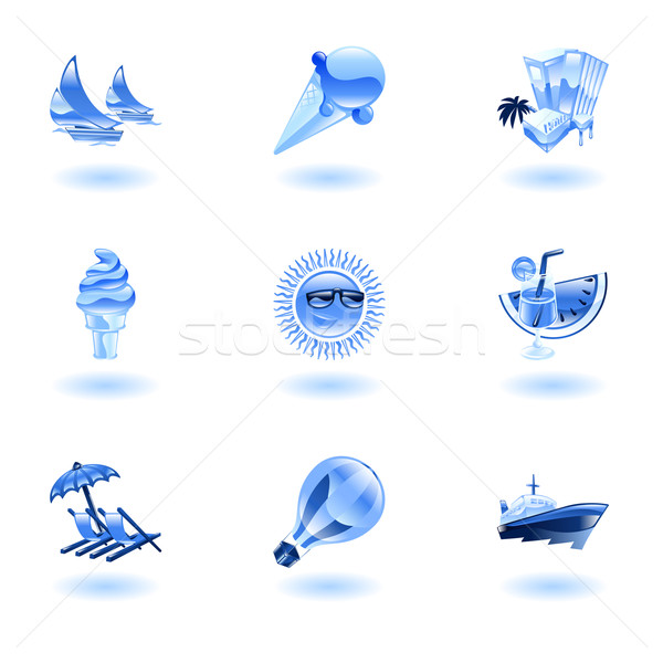 Shiny summer icons Stock photo © Krisdog