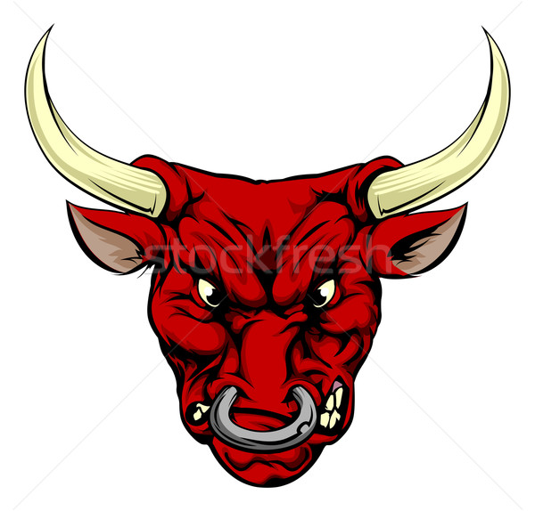 Angry red bull mascot Stock photo © Krisdog