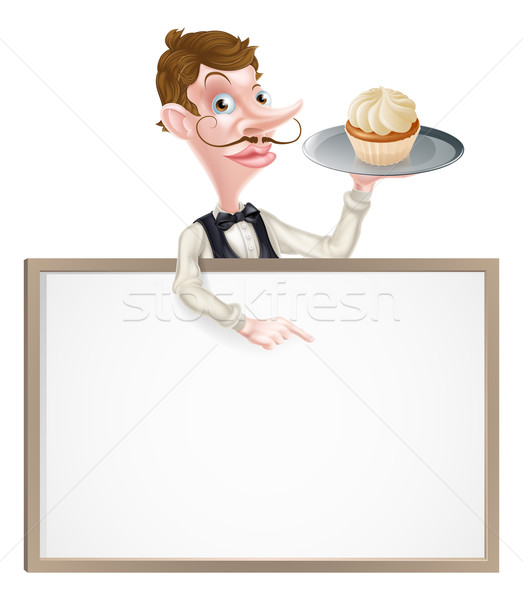 Cake Waiter Sign Stock photo © Krisdog